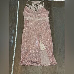 Joyfolie Cream Lace Detail Dress size L